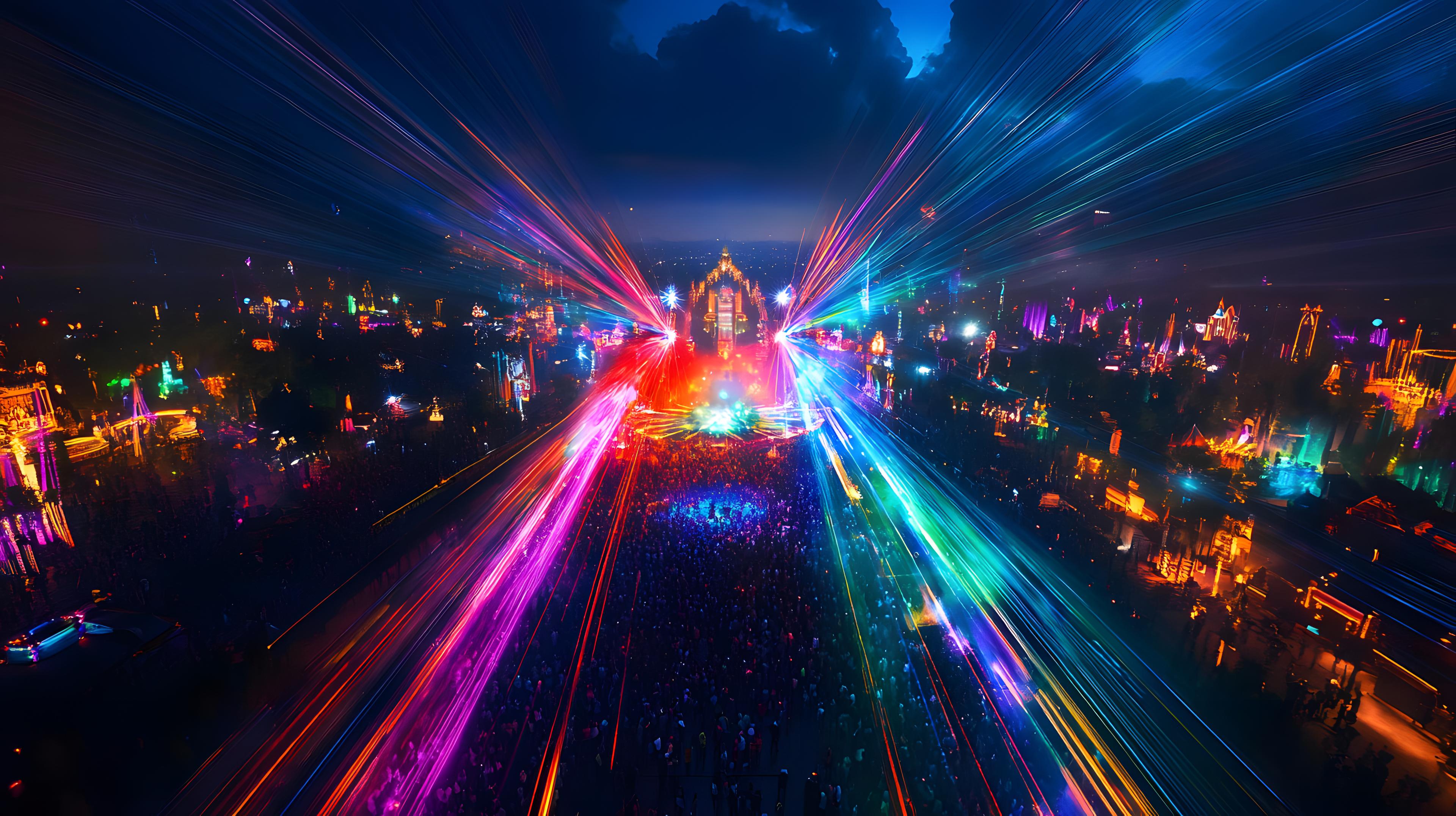 EDC lasers over the crowd