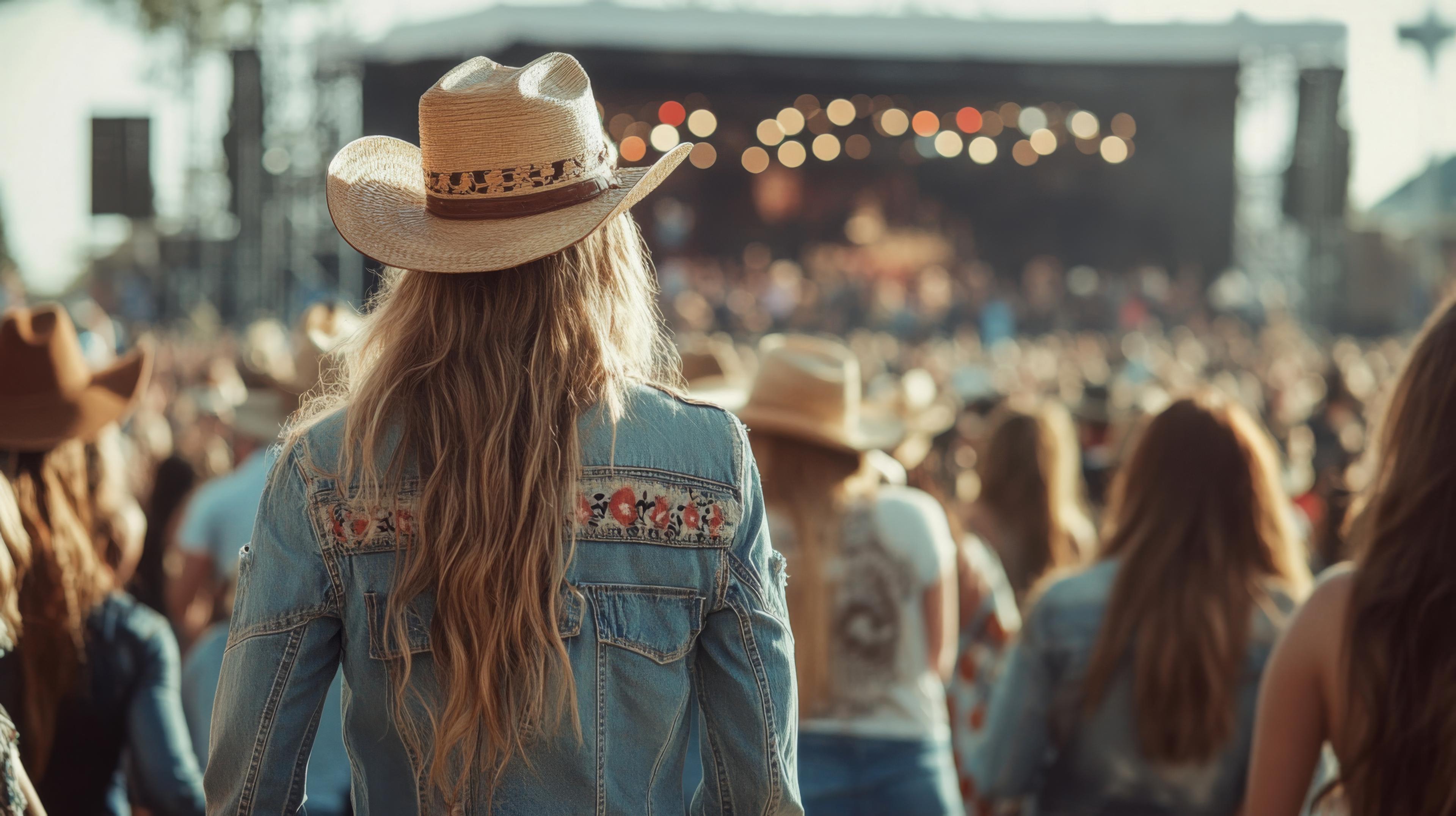 Festival stage with crowd