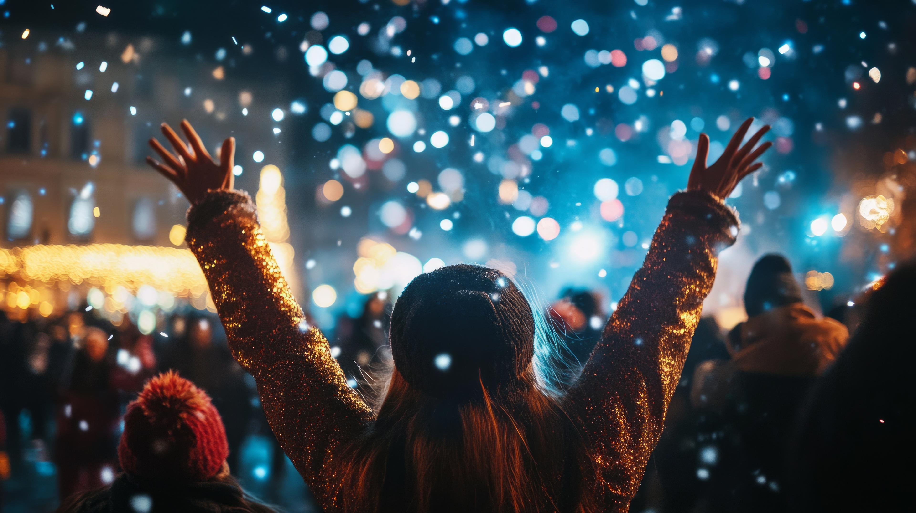 Festival stage with crowd